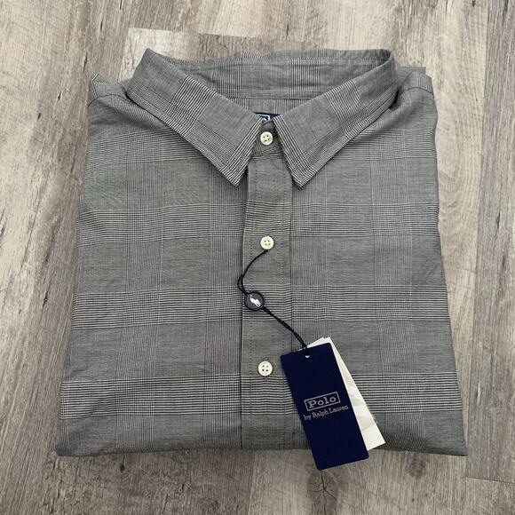 POLO Ralph Lauren Shirt Men 4XB Big Tall Black Glen Plaid Holiday Sun Valley NEW - Picture 8 of 8